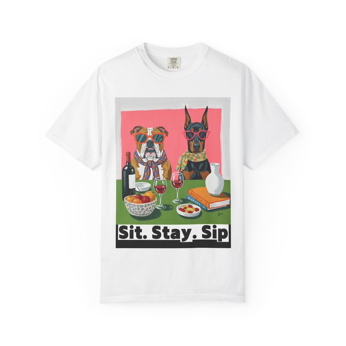 Dog Lovers' Sit Stay Sip T-Shirt Sit Stay Sip Dog lover Wine T Shirt Funny Pet Owner Gift Drinking Shirt for Women Men Cute Dog and Wine Tee Casual Unisex Graphic Top Casual Tee Gift for Pet Owners Dog Themed Apparel Funny Dog Shirt Summer Fashion