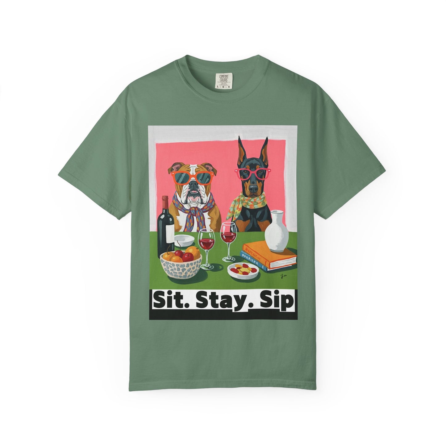 Dog Lovers' Sit Stay Sip T-Shirt Sit Stay Sip Dog lover Wine T Shirt Funny Pet Owner Gift Drinking Shirt for Women Men Cute Dog and Wine Tee Casual Unisex Graphic Top Casual Tee Gift for Pet Owners Dog Themed Apparel Funny Dog Shirt Summer Fashion
