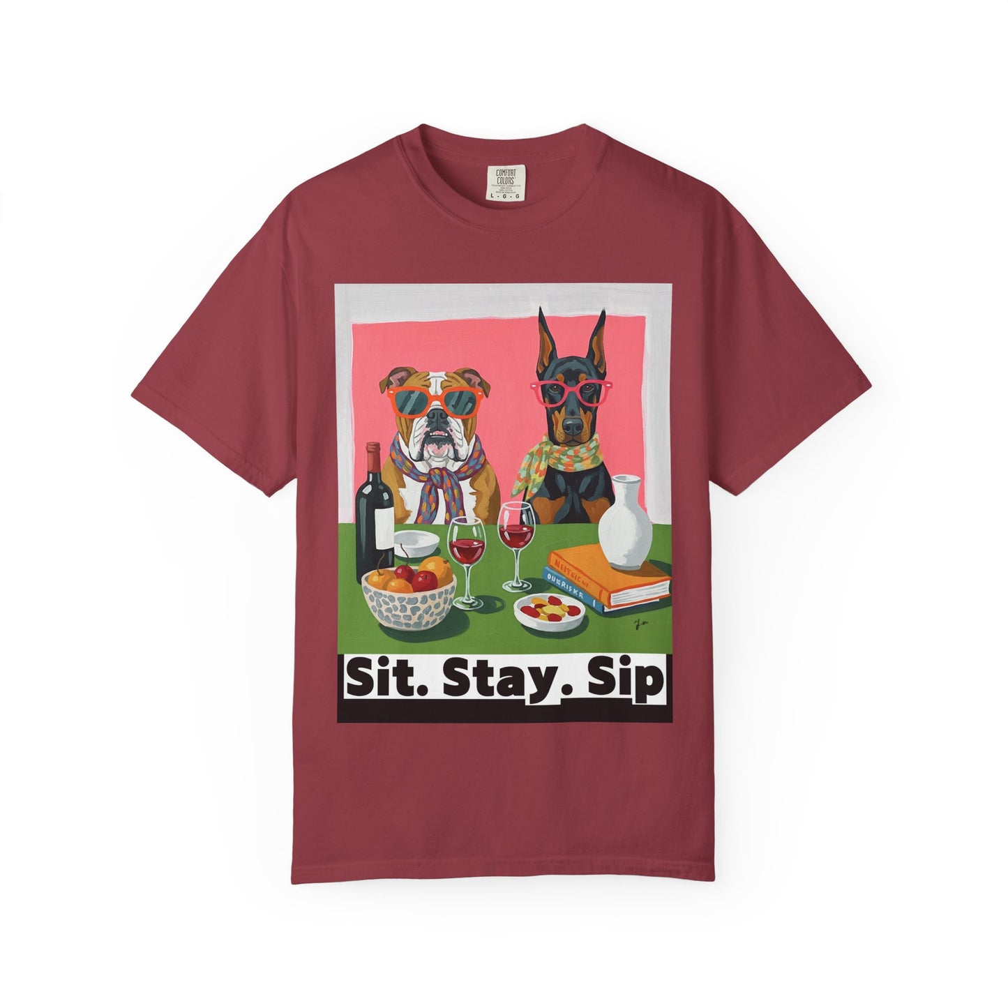 Dog Lovers' Sit Stay Sip T-Shirt Sit Stay Sip Dog lover Wine T Shirt Funny Pet Owner Gift Drinking Shirt for Women Men Cute Dog and Wine Tee Casual Unisex Graphic Top Casual Tee Gift for Pet Owners Dog Themed Apparel Funny Dog Shirt Summer Fashion