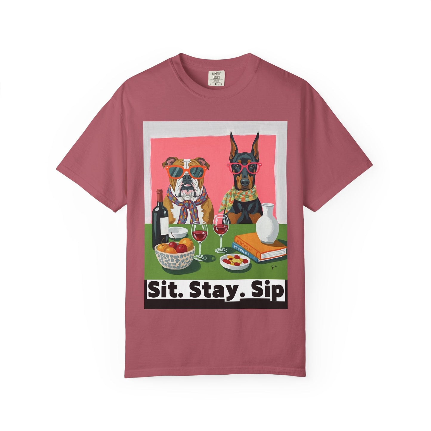 Dog Lovers' Sit Stay Sip T-Shirt Sit Stay Sip Dog lover Wine T Shirt Funny Pet Owner Gift Drinking Shirt for Women Men Cute Dog and Wine Tee Casual Unisex Graphic Top Casual Tee Gift for Pet Owners Dog Themed Apparel Funny Dog Shirt Summer Fashion