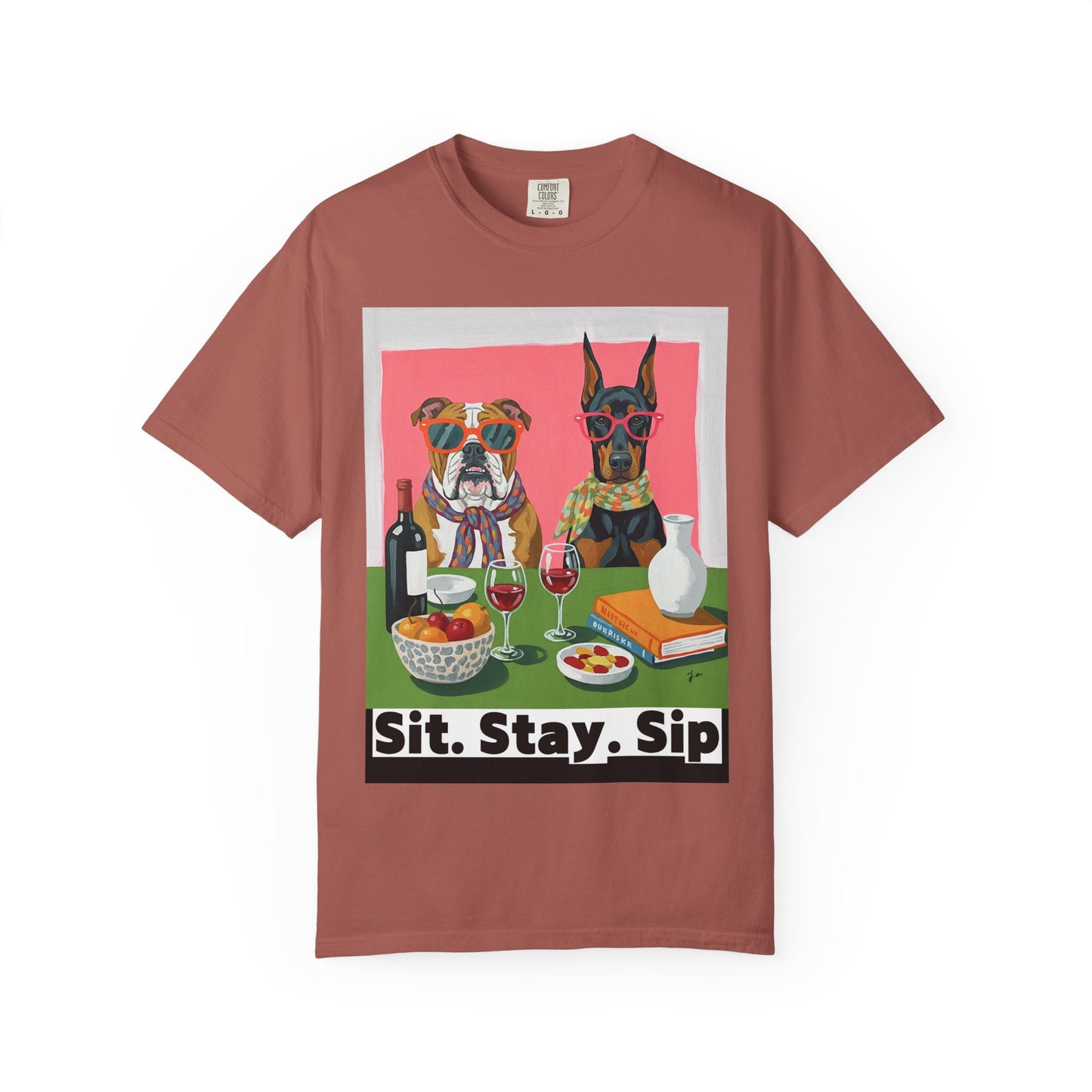 Dog Lovers' Sit Stay Sip T-Shirt Sit Stay Sip Dog lover Wine T Shirt Funny Pet Owner Gift Drinking Shirt for Women Men Cute Dog and Wine Tee Casual Unisex Graphic Top Casual Tee Gift for Pet Owners Dog Themed Apparel Funny Dog Shirt Summer Fashion