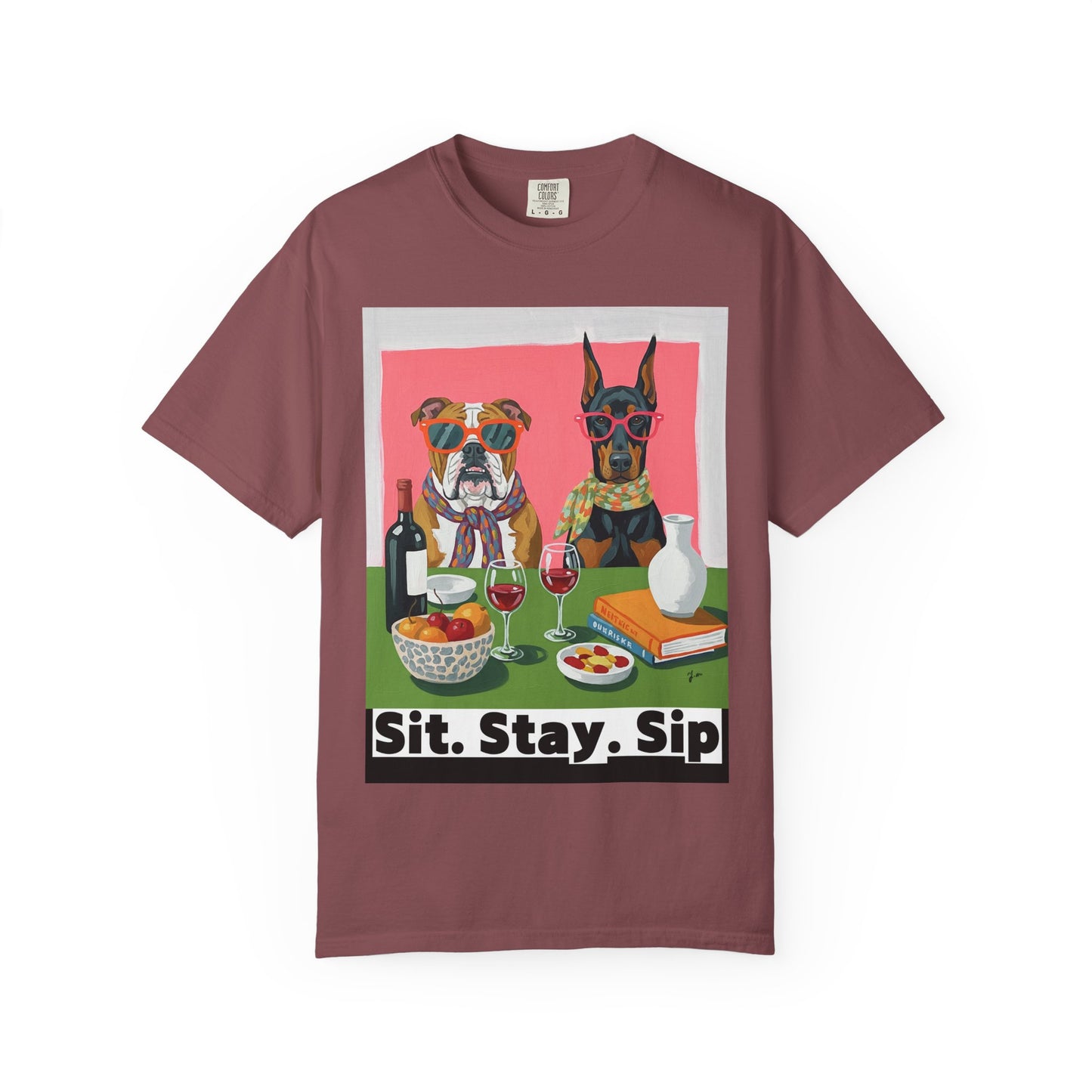 Dog Lovers' Sit Stay Sip T-Shirt Sit Stay Sip Dog lover Wine T Shirt Funny Pet Owner Gift Drinking Shirt for Women Men Cute Dog and Wine Tee Casual Unisex Graphic Top Casual Tee Gift for Pet Owners Dog Themed Apparel Funny Dog Shirt Summer Fashion