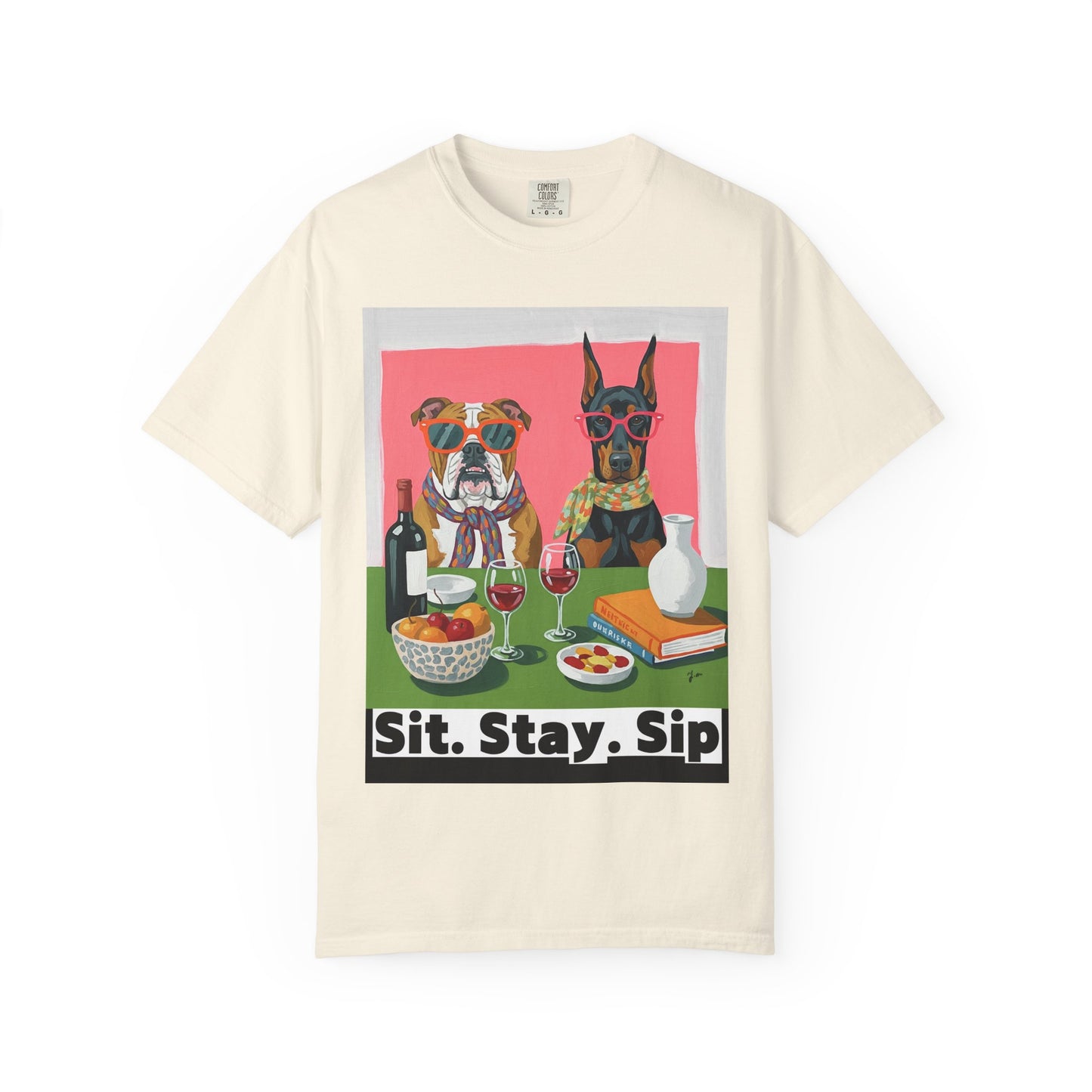 Dog Lovers' Sit Stay Sip T-Shirt Sit Stay Sip Dog lover Wine T Shirt Funny Pet Owner Gift Drinking Shirt for Women Men Cute Dog and Wine Tee Casual Unisex Graphic Top Casual Tee Gift for Pet Owners Dog Themed Apparel Funny Dog Shirt Summer Fashion