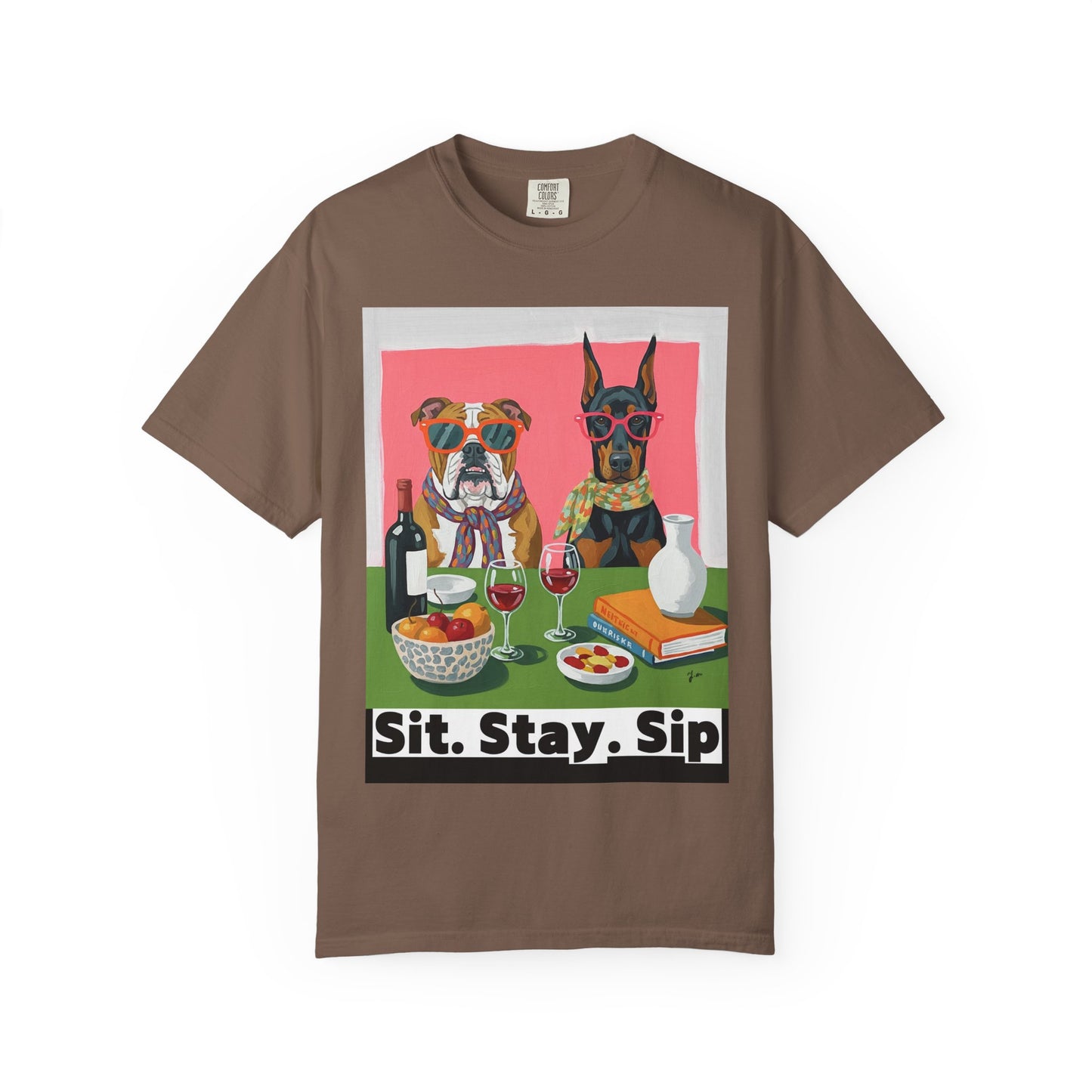 Dog Lovers' Sit Stay Sip T-Shirt Sit Stay Sip Dog lover Wine T Shirt Funny Pet Owner Gift Drinking Shirt for Women Men Cute Dog and Wine Tee Casual Unisex Graphic Top Casual Tee Gift for Pet Owners Dog Themed Apparel Funny Dog Shirt Summer Fashion