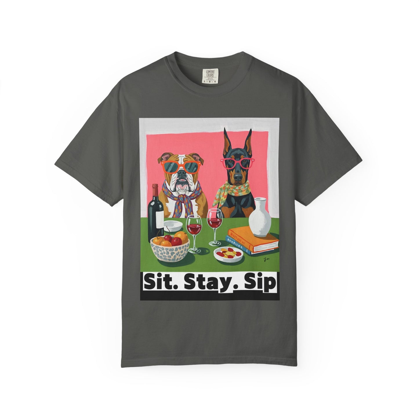 Dog Lovers' Sit Stay Sip T-Shirt Sit Stay Sip Dog lover Wine T Shirt Funny Pet Owner Gift Drinking Shirt for Women Men Cute Dog and Wine Tee Casual Unisex Graphic Top Casual Tee Gift for Pet Owners Dog Themed Apparel Funny Dog Shirt Summer Fashion
