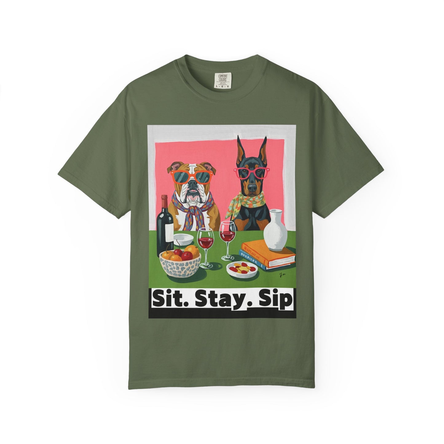 Dog Lovers' Sit Stay Sip T-Shirt Sit Stay Sip Dog lover Wine T Shirt Funny Pet Owner Gift Drinking Shirt for Women Men Cute Dog and Wine Tee Casual Unisex Graphic Top Casual Tee Gift for Pet Owners Dog Themed Apparel Funny Dog Shirt Summer Fashion