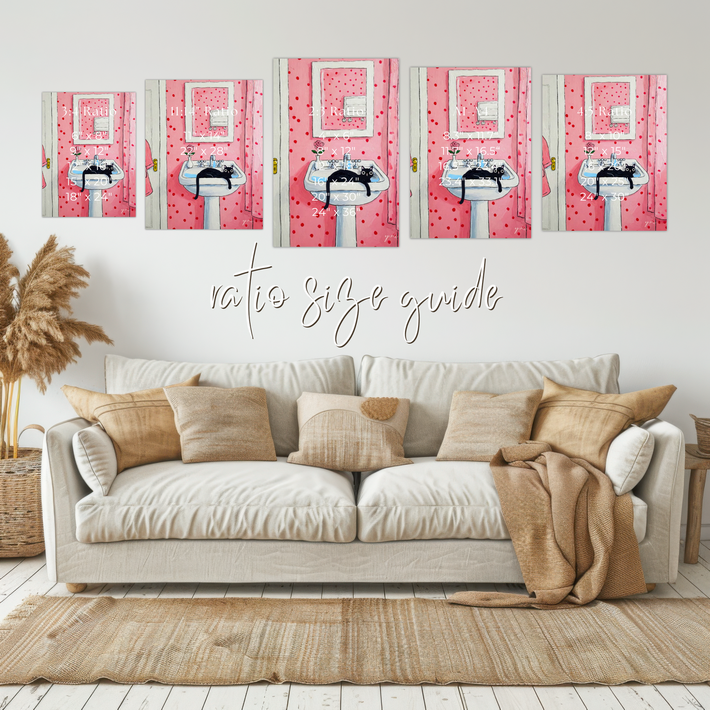 Wash Your Paws Green Cat Bathroom Print Kawaii Wall Art for Kids Washroom Poster