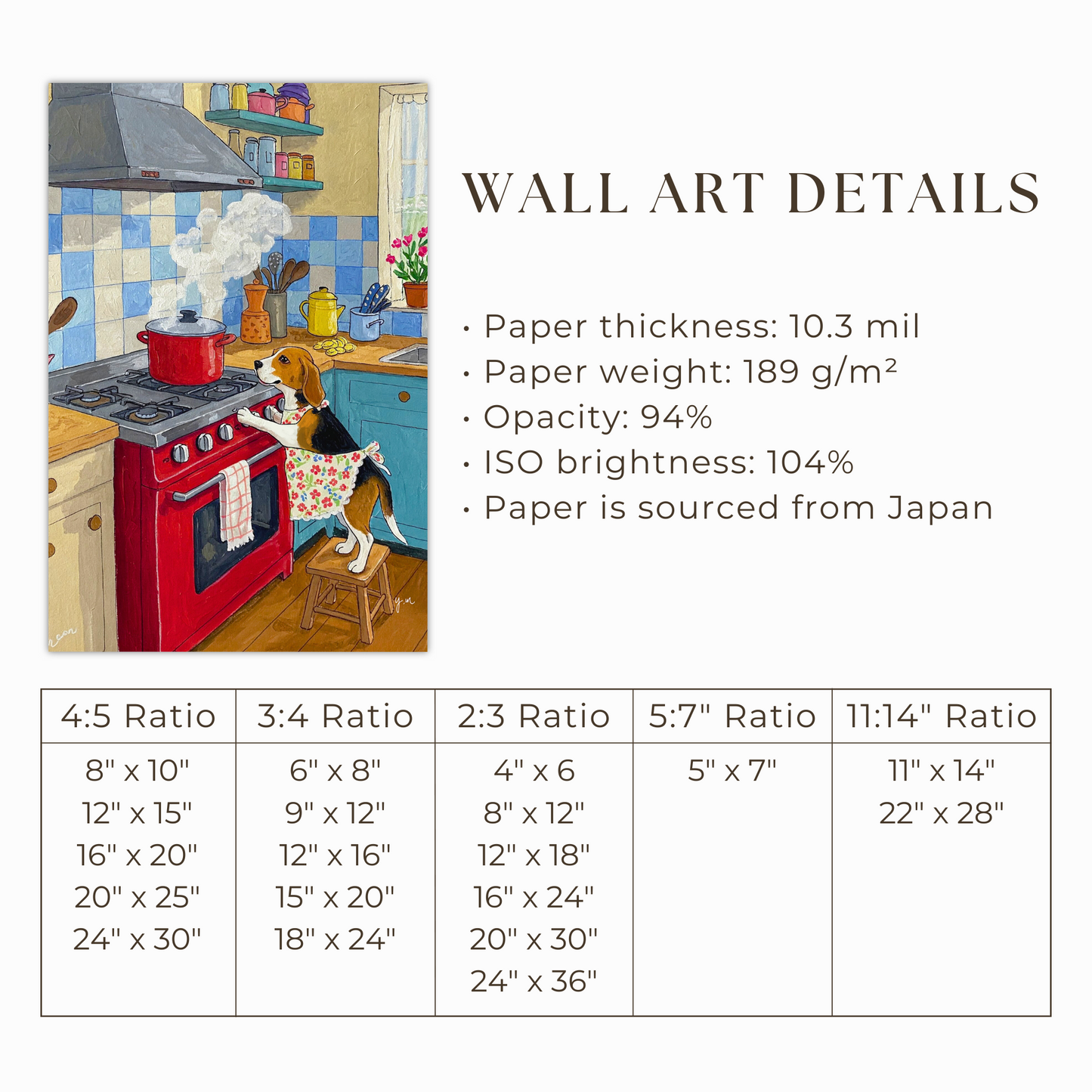 Adorable Dog Chef in Kitchen – Whimsical Cooking Wall Art for Dog Lovers and Cozy Home Decor