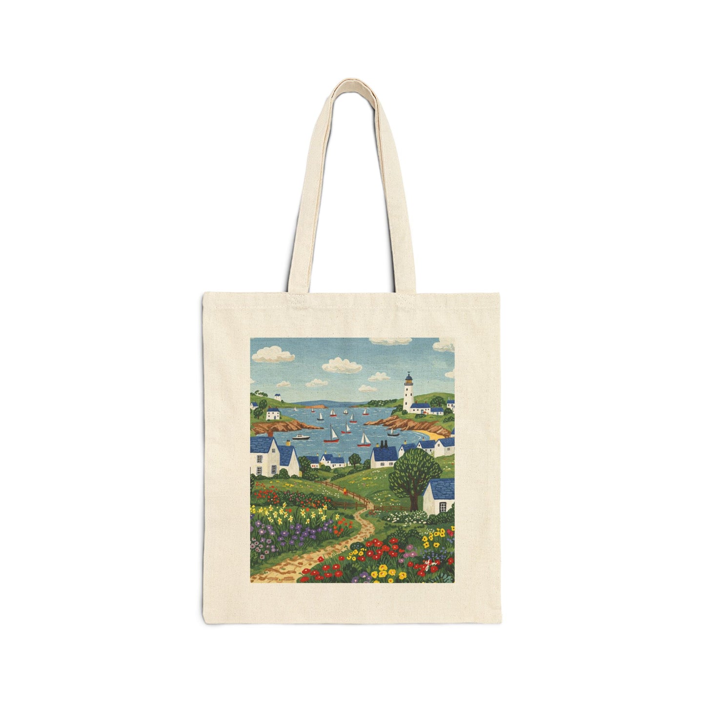 Coastal Breeze Cotton Canvas Tote Bag | Eco-Friendly Shopping, Beach Bag, Gift for Her, Travel Essentials, Art Prints