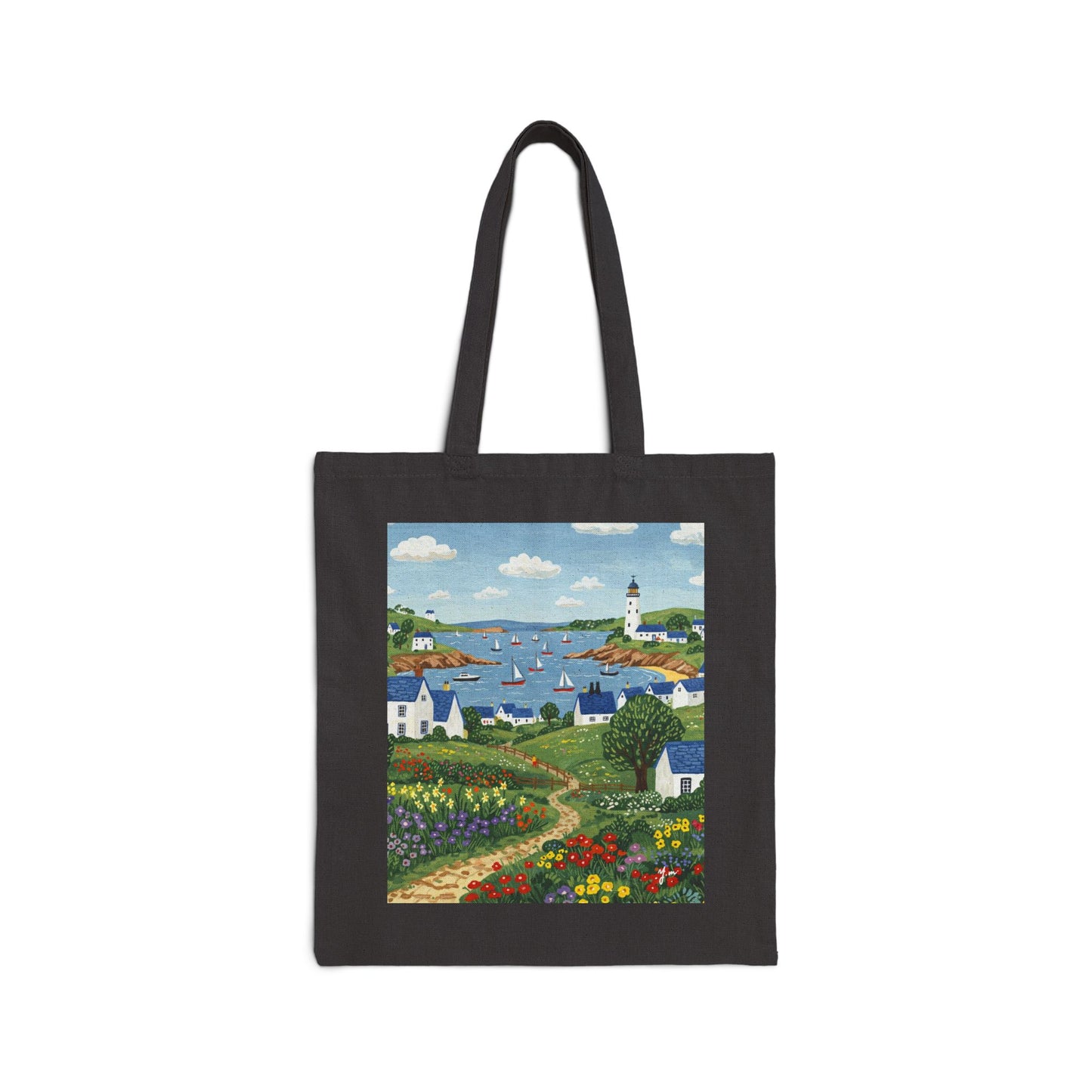Coastal Breeze Cotton Canvas Tote Bag | Eco-Friendly Shopping, Beach Bag, Gift for Her, Travel Essentials, Art Prints