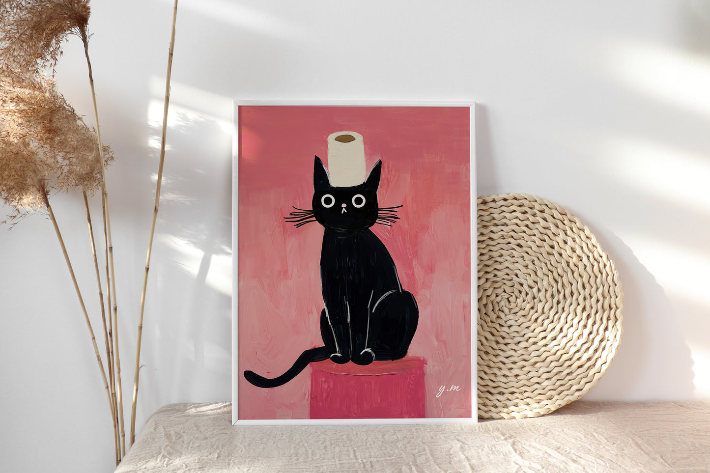 Put the Seat Down Black Cat Your Butt Napkins New House Decor Gift For Cat Lovers Funny Cute Funny Black Cat Toilet Decor Peeking Cat Poster
