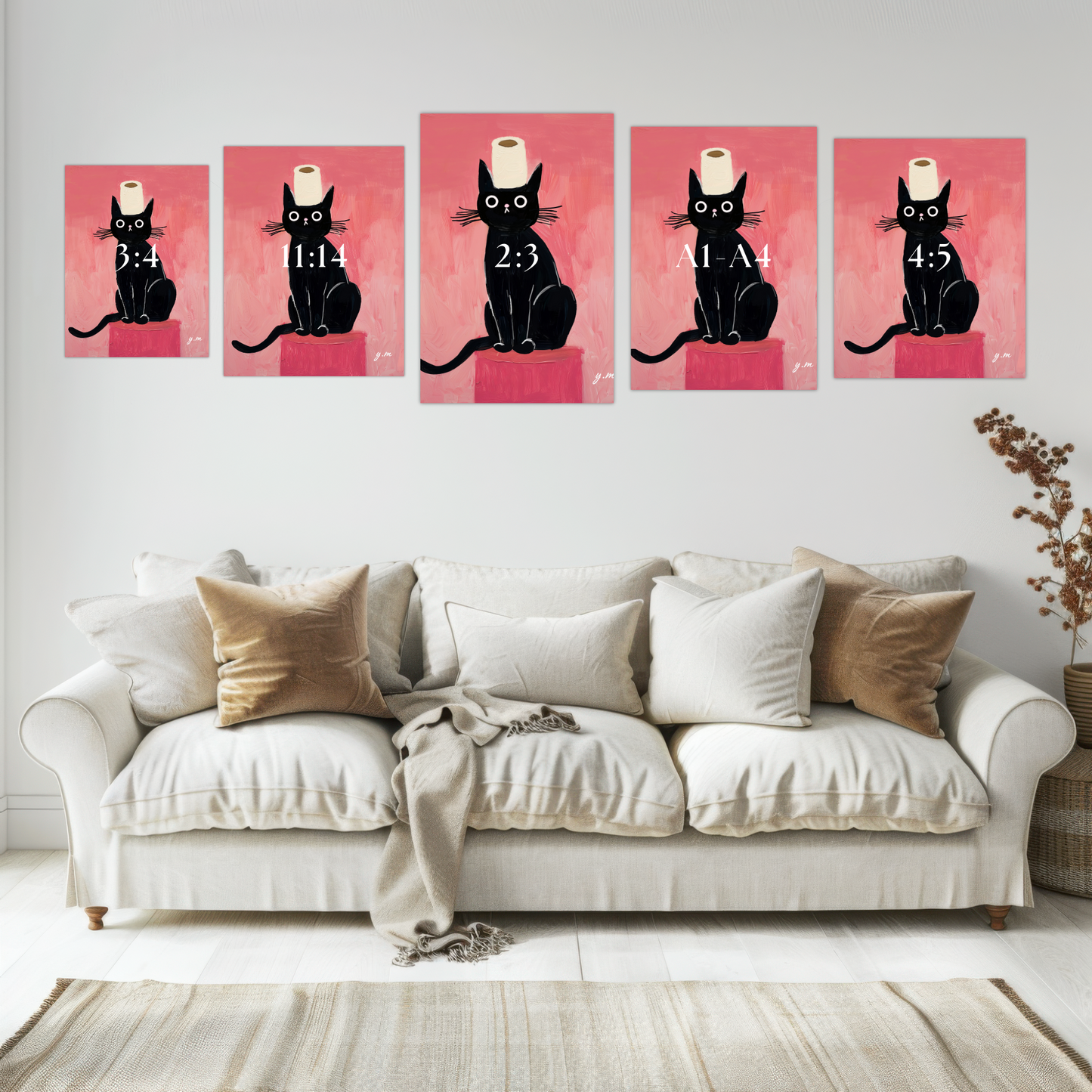 Put the Seat Down Black Cat Your Butt Napkins New House Decor Gift For Cat Lovers Funny Cute Funny Black Cat Toilet Decor Peeking Cat Poster