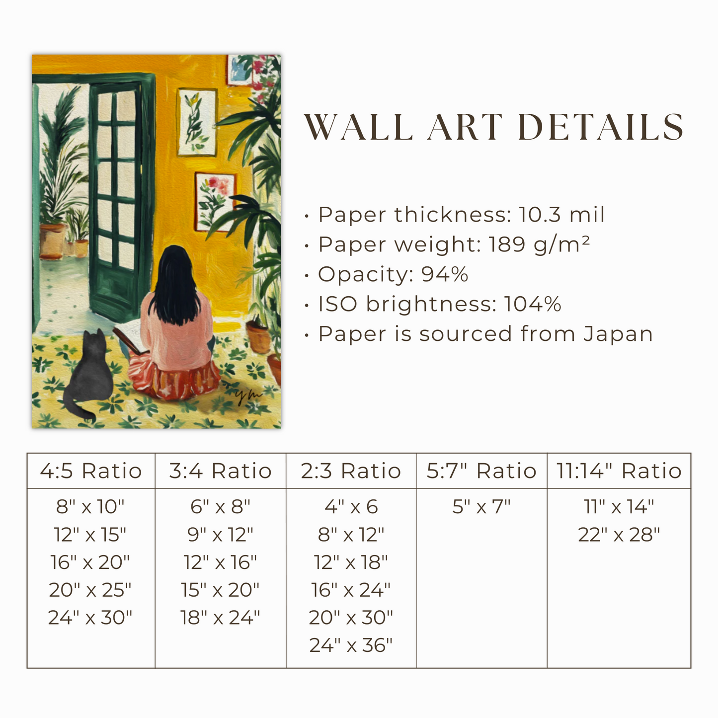 Crazy Cat Lady Art Print Poster Kitty Illustration Leaf Fig Plant Wall Art Colorful Poster Cat in Open Door Henri Matisse inspired wall art